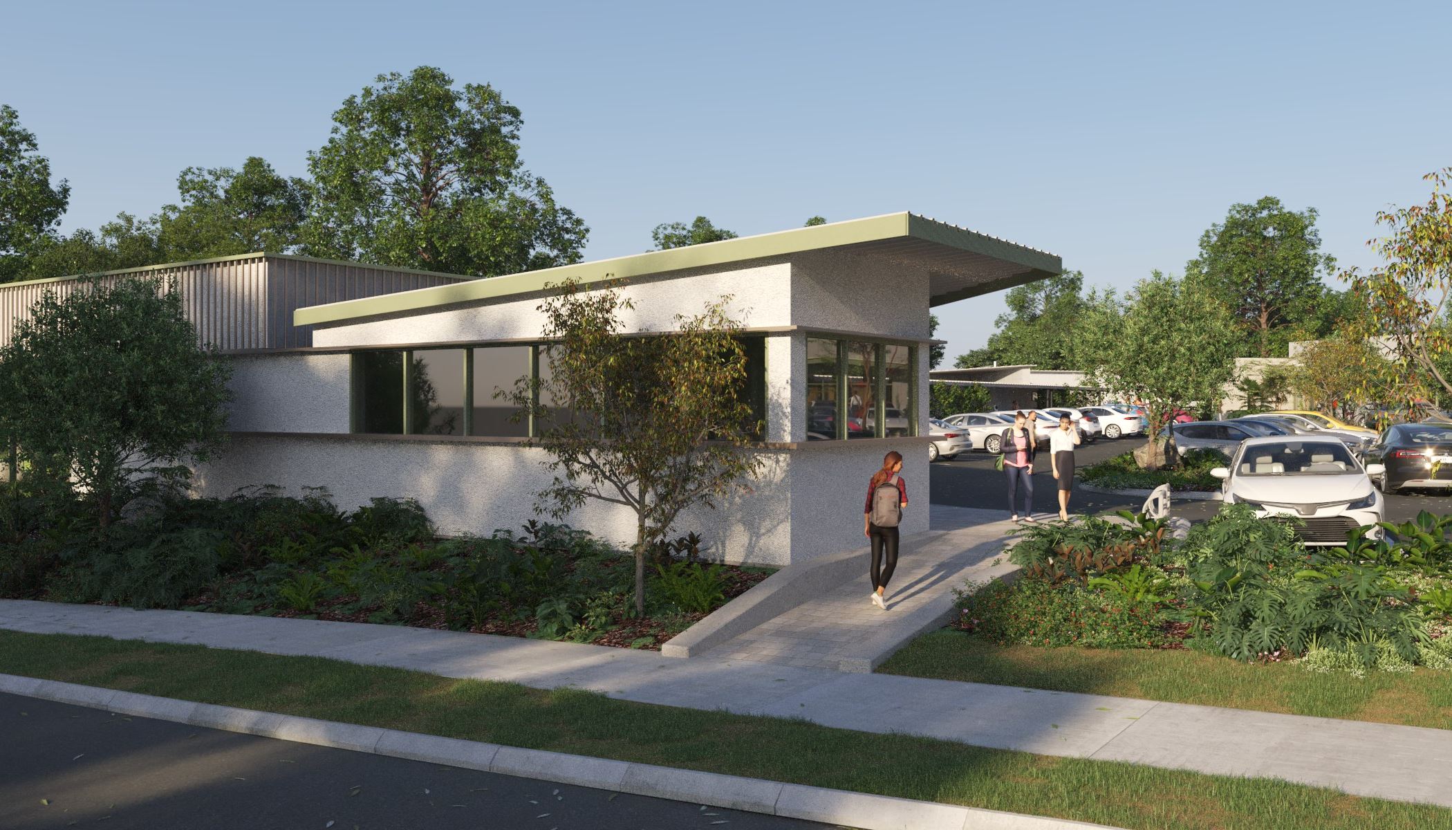 Artist's impression of the LiveWell Burpengary medical and allied health precinct from Burpengary Road