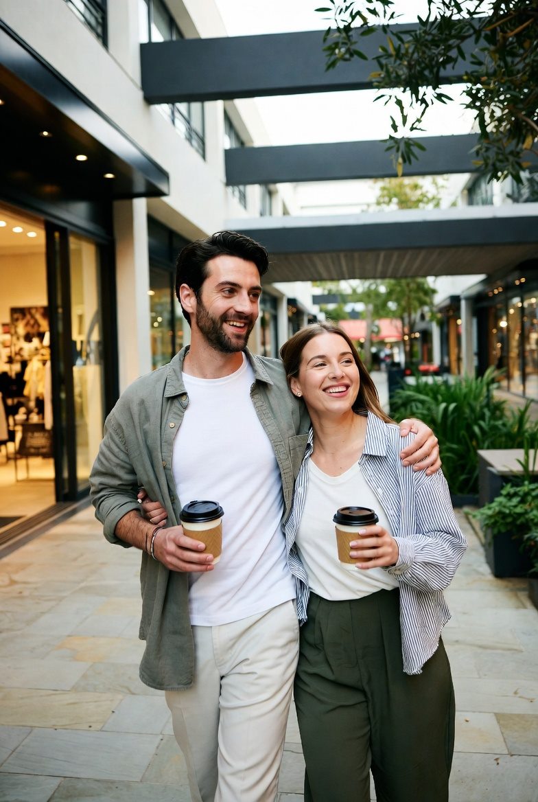 A couple out with a coffee